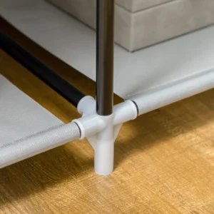 HOMCOM Φορητή μη υφασμένη ντουλάπα ντουλάπα με 6 ανοιχτά ράφια και μια κρεμάστρα, 103x43x162,5 cm, γκρι 850-213V00LG - Image 7