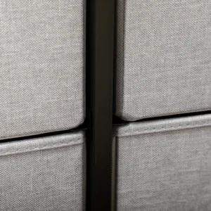 Συρταριέρα HOMCOM 8 αφαιρούμενα συρτάρια από ύφασμα, βιομηχανικό στυλ ξύλου και χάλυβα, 80x30x81,5 cm 850-268V01GY - Image 6