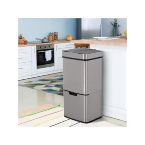 Διπλός Αυτόματος Κάδος Απορριμμάτων 72 Lt με Υπέρυθρο Αισθητήρα και Αυτόματο Καπάκι HOMCOM 851-018 - Image 9