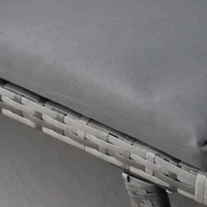 Outsunny 2θέσιος καναπές κήπου σε Rattan με επένδυση και πτυσσόμενα μπράτσα, 129x63x67cm, Γκρι 860-049GY - Image 5