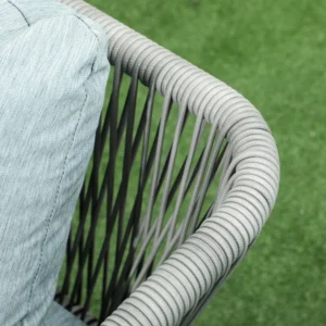 Σετ κήπου 4 τεμαχίων Rattan με τραπεζάκι σαλονιού, 2 γωνιακούς καναπέδες και πολυθρόνα, μαύρο γκρι και μπλε 860-275V00GY - Image 7