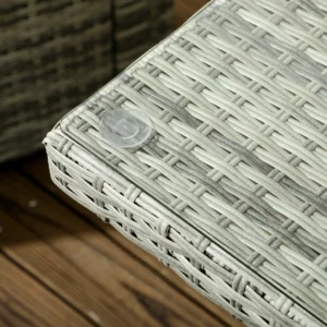 Outsunny 4τμχ Γκρι Rattan Σετ Κήπου με Τραπέζι ρυθμιζόμενου ύψους, 2 Ανακλινόμενες Πολυθρόνες και 2 Θέσιο Καναπέ 860-276V00LR - Image 6
