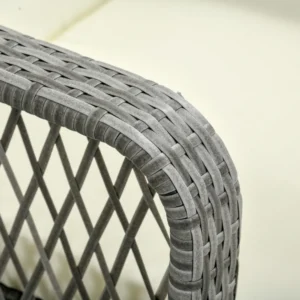 Έπιπλα κήπου Outsunny, Σετ Rattan με ρυθμιζόμενη ξαπλώστρα κήπου και τραπεζάκι σαλονιού 2 επιπέδων 862-054GY - Image 6