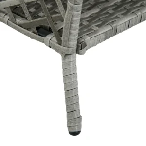 Έπιπλα κήπου Outsunny, Σετ Rattan με ρυθμιζόμενη ξαπλώστρα κήπου και τραπεζάκι σαλονιού 2 επιπέδων 862-054GY - Image 7