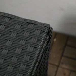 Outsunny Rattan and Steel Garden Storage Box με Καπάκι, 95x60x58cm, Μαύρο 865-011V00BK - Image 7