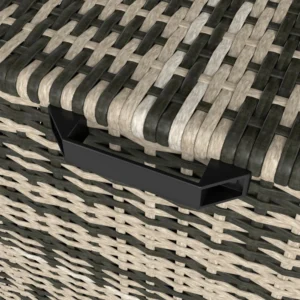 Outsunny Εξωτερικό μπαούλο 350L με 2 επίπεδα και αεροπίστονα, από PE Rattan και ατσάλι, 118x57x69 cm, Γκρι 865-031V00GG - Image 8