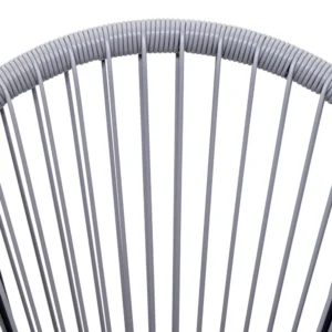 Outsunny σετ 4 οβάλ καρέκλες κήπου σε PE Rattan και μέταλλο ανθεκτικό στις καιρικές συνθήκες, ανοιχτό γκρι 73 x 77 x 87 cm 867-093V01 - Image 5