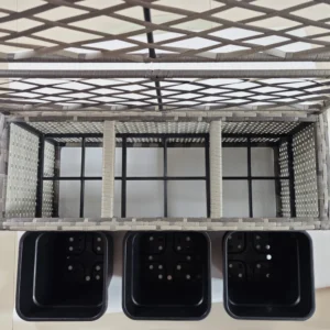 Outsunny Planter με πλέγμα για αναρρίχηση με 3 γλάστρες από ατσάλι και PE Rattan, 84x30x107cm, Γκρι 867-186V00GG - Image 7