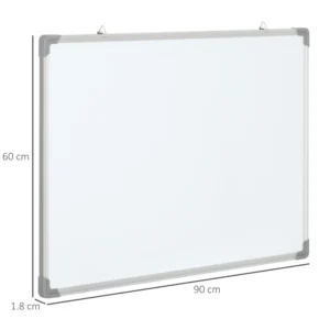 Ορθογώνιος Μαγνητικός Πίνακας Τοίχου 90 x 1.8 x 60 cm HOMCOM 911-016V01WT - Image 2