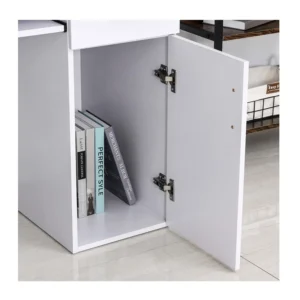 Ξύλινο Γραφείο με Θέση για Υπολογιστή και Πληκτρολόγιο 120 x 60 x 74 cm HOMCOM 920-012V01WT - Image 3