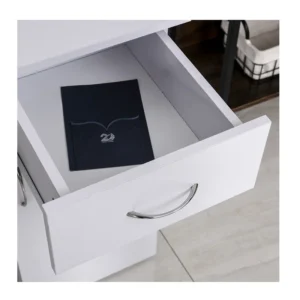 Ξύλινο Γραφείο με Θέση για Υπολογιστή και Πληκτρολόγιο 120 x 60 x 74 cm HOMCOM 920-012V01WT - Image 4