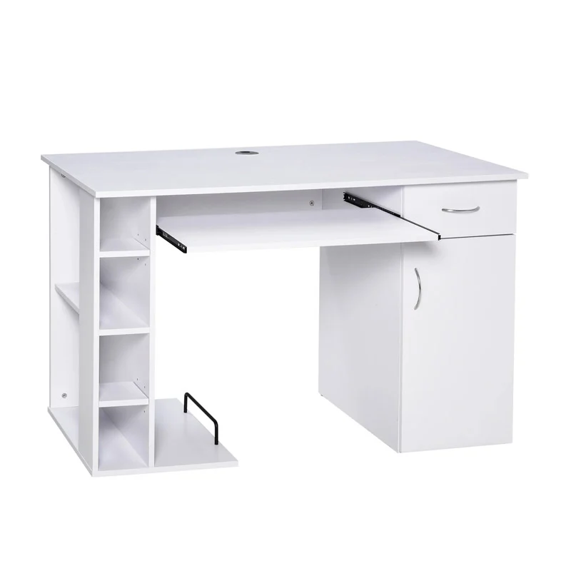 Ξύλινο Γραφείο με Θέση για Υπολογιστή και Πληκτρολόγιο 120 x 60 x 74 cm HOMCOM 920-012V01WT Ξύλινο Γραφείο με Θέση για Υπολογιστή και Πληκτρολόγιο 120 x 60 x 74 cm HOMCOM 920-012V01WT