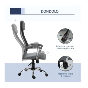 Καρέκλα Γραφείου 65 x 67 x 119-129 cm Vinsetto 921-385CG - Image 2