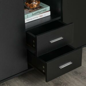 Ντουλάπι εκτυπωτή γραφείου Vinsetto με ρόδες 360° σε μαύρο ξύλο 924-009 - Image 6