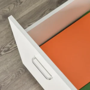 Συρτάρια γραφείου Vinsetto με 2 συρτάρια με κλειδαριά και 5 ρόδες, σε μοριοσανίδα, 40x49x58 cm, λευκό 924-017WT - Image 6