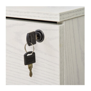 Τροχήλατη Ξύλινη Συρταριέρα Γραφείου με 2 Συρτάρια 40 x 44 x 54.6 cm Χρώματος Λευκό Vinsetto 924-023WT - Image 2