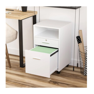 Ξύλινο Έπιπλο Γραφείου με 2 Συρτάρια και 1 Ράφι 39.5 x 40 x 60 cm Vinsetto 924-030WT - Image 3