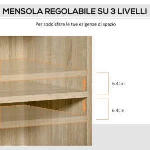 Vinsetto Mobile πολλαπλών χρήσεων με 4 ρόδες, δρυς, 80x40x72 cm 924-034AK - Image 3