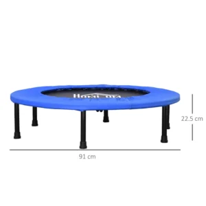 HOMCOM Elastic Trampoline for Jumping Fitness και Home Workout με ελατήρια και ατσάλινη κατασκευή - Μαύρο / Μπλε A00-007V02 - Image 2