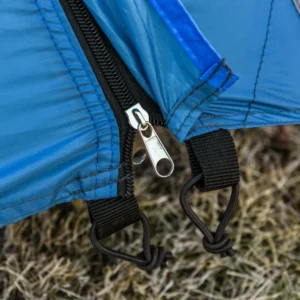 Σκηνή Camping Outsunny 4 ατόμων με τσέπες και γάντζο, από πολυεστέρα και υαλοβάμβακα, 3x2,50x1,30 m, μπλε A20-055 - Image 6