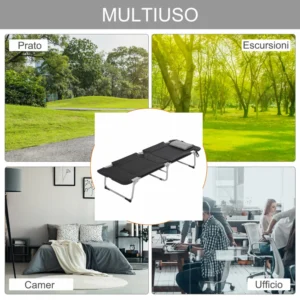 Πτυσσόμενη Μεταλλική Ξαπλώστρα - Κρεβάτι 183 x 66 x 33 cm Outsunny A20-153 - Image 5