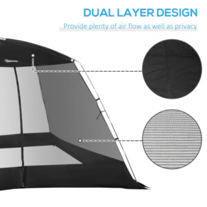 Outsunny Camping and Beach Tent με Anti-UV Mesh για 4 άτομα με τσάντα μεταφοράς, 3x3 m Μαύρη A20-221 - Image 5