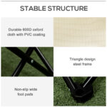 Outsunny Oxford υφασμάτινη πτυσσόμενη καρέκλα κάμπινγκ με πλαϊνή τσέπη και τσάντα μεταφοράς, 61x54x66 cm A20-292V00WT - Image 4