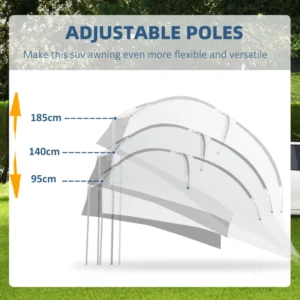 Φορητή τέντα τόξου με πλαϊνά τοιχώματα, από πολυεστέρα και ατσάλι, 300x262x230-260 cm, γκρι A20-347V00LG - Image 4