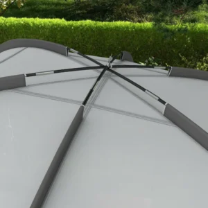 Φορητή τέντα τόξου με πλαϊνά τοιχώματα, από πολυεστέρα και ατσάλι, 300x262x230-260 cm, γκρι A20-347V00LG - Image 7