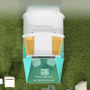 Outsunny αδιάβροχη σκηνή κάμπινγκ 2-4 ατόμων με τσάντα μεταφοράς, 460x260x190 cm, πράσινο A20-399V00GN - Image 5