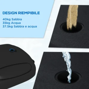 SPORTNOW Στεφάνη μπάσκετ ρυθμιζόμενου ύψους με γεμιστική βάση, στεφάνι μπάσκετ από χάλυβα και PE, μαύρο A61-056V00BK - Image 4