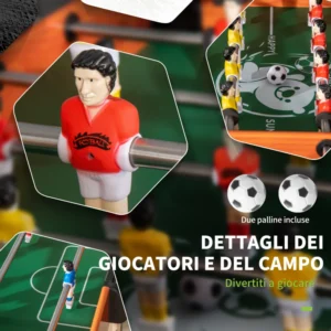 Τραπέζι HOMCOM Foosball για παιδιά με αντιολισθητικές λαβές, ταμπλό και μπάλες, 118x104x69cm A70-062V00MX - Image 5