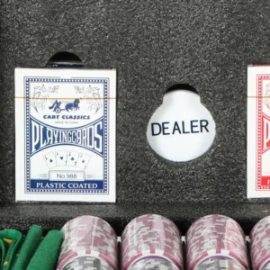 SPORTNOW  Σετ Πόκερ με 600 Μάρκες για 12 Παίκτες με Βαλιτσάκι, 2 Τράπουλες και Τραπεζομάντηλο, Μαύρο  A70-103V00BK - Image 8