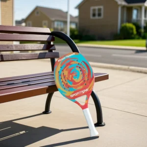 SPORTNOW Ρακέτα Πάδελ από Ανθρακονήματα με Αντιολισθητική Λαβή και Τσάντα Μεταφοράς, Κίτρινο A71-053V00YL - Image 8