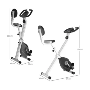 Αναδιπλούμενο Μαγνητικό Ποδήλατο Γυμναστικής Χρώματος Μαύρο HOMCOM A90-192GY - Image 3