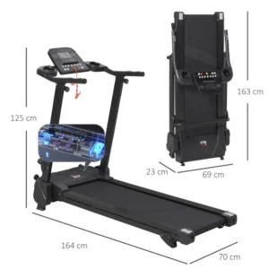 Ηλεκτρικός Αναδιπλούμενος Διάδρομος Γυμναστικής 164 x 70 x 125 cm HOMCOM A90-225 - Image 2