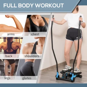 HOMCOM Fitness Stepper με αλτήρα και οθόνη LCD για προπόνηση στο σπίτι και στο γυμναστήριο, μπλε A90-281 - Image 4