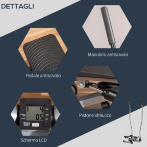 HOMCOM Stepper Handlebar Handles Step Fitness με οθόνη LCD για το σπίτι και το γυμναστήριο - Ασημί A90-281SR - Image 3