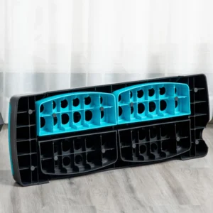HOMCOM Step Fitness για Αερόμπικ Ρυθμιζόμενο σε 3 ύψη 10-15-20 cm σε πλαστικό, μαύρο και μπλε A90-298BK - Image 6