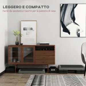 SPORTNOW  Ρυθμιζόμενο Stepper Γυμναστικής σε 10.5/15.5/20.5 cm με Αντιολισθητική Επιφάνεια και Χωρητικότητα 250 kg, Γκρι  A90-379V00GY - Image 5