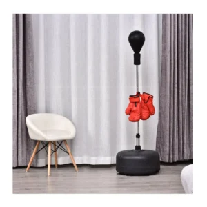 Σετ Επιδαπέδιο Αχλάδι Πυγμαχίας με Γάντια 48 x 136-154 cm HOMCOM A91-097BK - Image 5