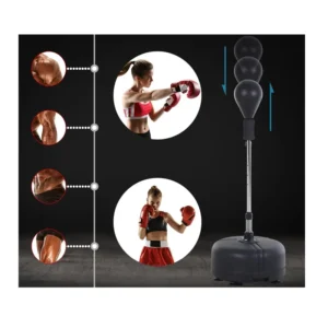 Σετ Επιδαπέδιο Αχλάδι Πυγμαχίας με Γάντια 48 x 136-154 cm HOMCOM A91-097BK - Image 6