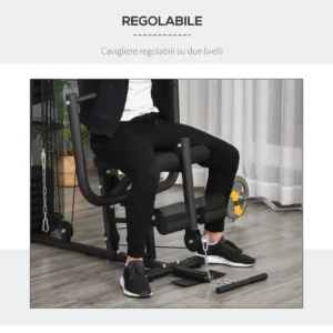 Πολυλειτουργικό Gym Fitness Station HOMCOM για οικιακή και επαγγελματική προπόνηση σε χάλυβα A91-134BK - Image 4