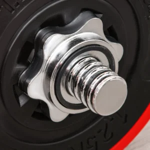 HOMCOM Barbell and Dumbbell Σετ 2 σε 1 Βάρη 30kg, Δίσκοι με πλαστική επίστρωση ανθεκτική στις γρατσουνιές, κόκκινο A91-156 - Image 6