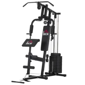 HOMCOM Fitness Station με γεμισμένο κάθισμα και πλάτη, σε ατσάλι και PU, 135x103x210 cm, Μαύρο A91-178 - Image 8
