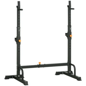 HOMCOM Barbell Rack με στηρίγματα για Dip Station και Push Up από ατσάλι, Ρυθμιζόμενο ύψος και πλάτος, μαύρο A91-216BK - Image 8
