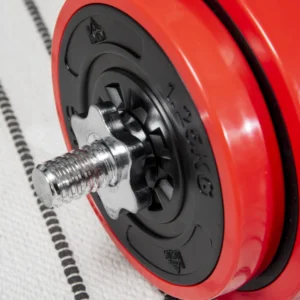 Σετ μπάρα και δίσκοι HOMCOM 65 κιλών συνολικά για προπόνηση στο σπίτι, σε μέταλλο, σιδερένια άμμο και καουτσούκ, κόκκινο A91-237V00RD - Image 5