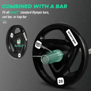 SPORTNOW Σετ 2 δίσκων βάρους 20 κιλών από ατσάλι με επίστρωση καουτσούκ για μπάρα A91-254V06BK - Image 3