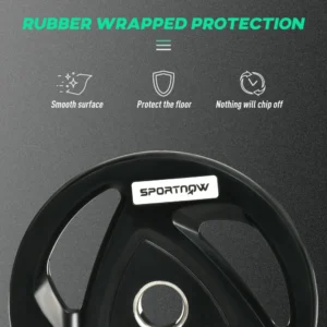 SPORTNOW Σετ 2 δίσκων βάρους 20 κιλών από ατσάλι με επίστρωση καουτσούκ για μπάρα A91-254V06BK - Image 4