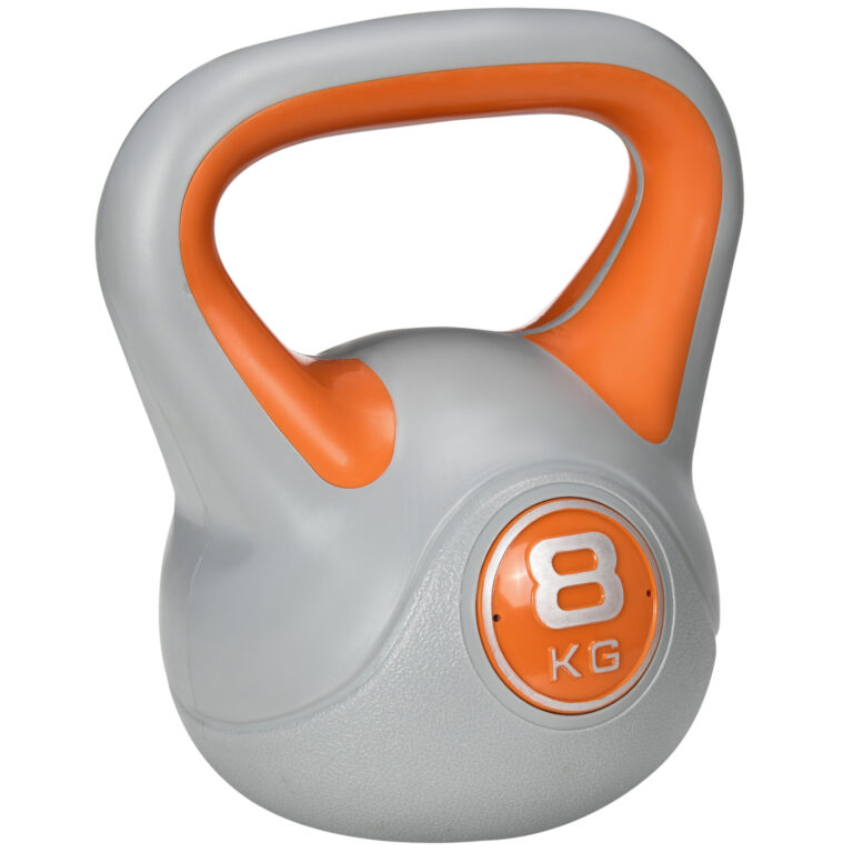 SPORTNOW Kettlebell 8kg σε PU και Sand με επίπεδη βάση και λαβή για Deadlifts